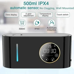 Distributeur de savon automatique mural, chargement USB, avec capteur infrarouge, 500 ml