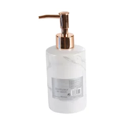 Distributeur de Savon "Effet Marbre" 18cm Or Rose