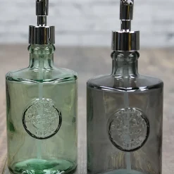 Distributeur de savon en verre recyclé Silver Gris 23 cm AUTHENTIC