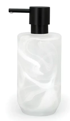 Distributeur de savon en verre de quartz, blanc, Spirella Madison