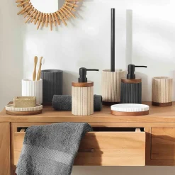 Distributeur de savon en acacia (17x6 cm - Naturel)