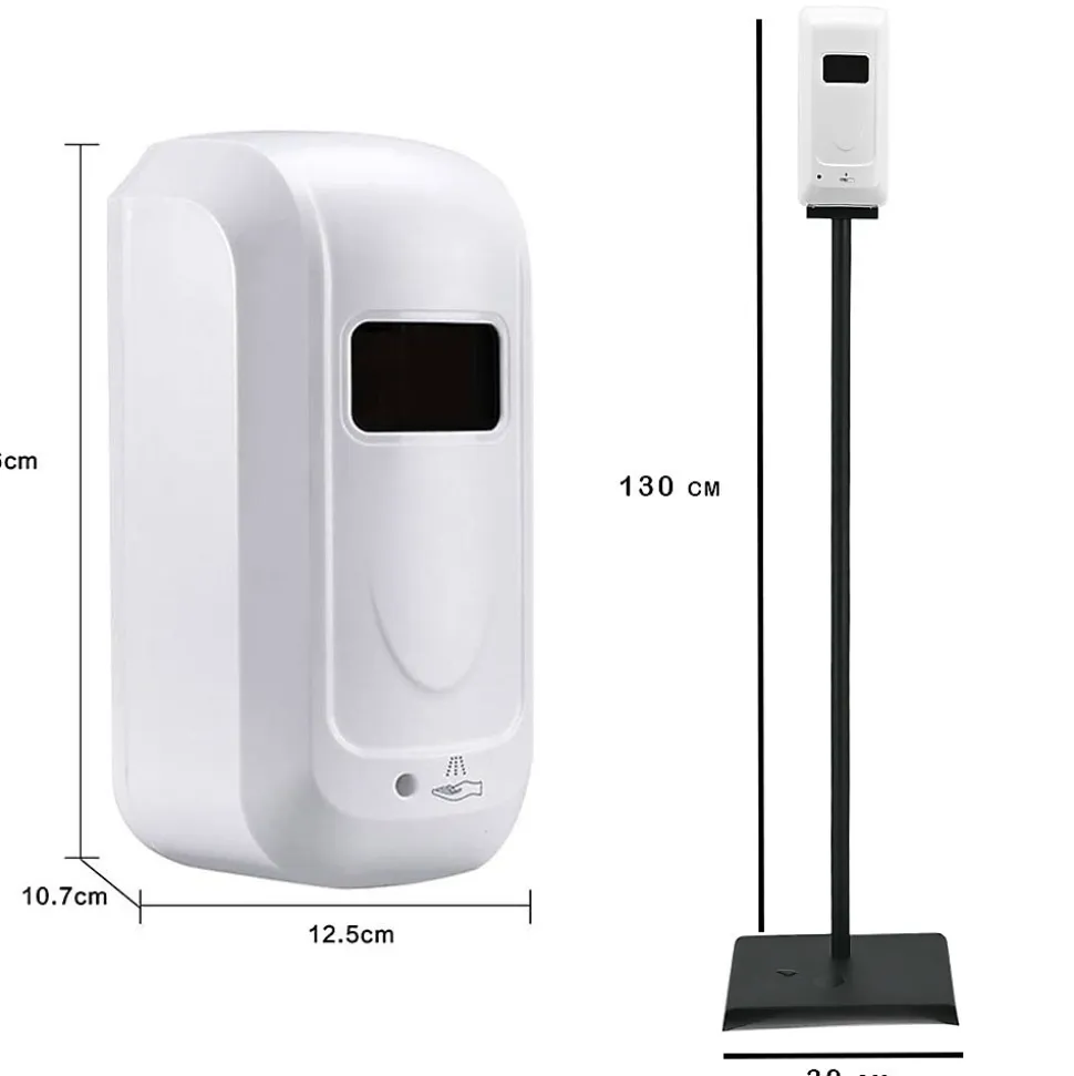 Distributeur de savon et Gel automatique mural ou sur pied infrarouge rechargeable 1 L