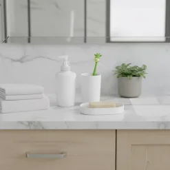 Distributeur de savon Glomma en polypropylène coloris blanc contenance 200 ml Ø7 x H.16,5 cm