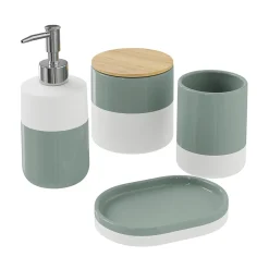 Distributeur de savon Koros blanc et vert gris GoodHome