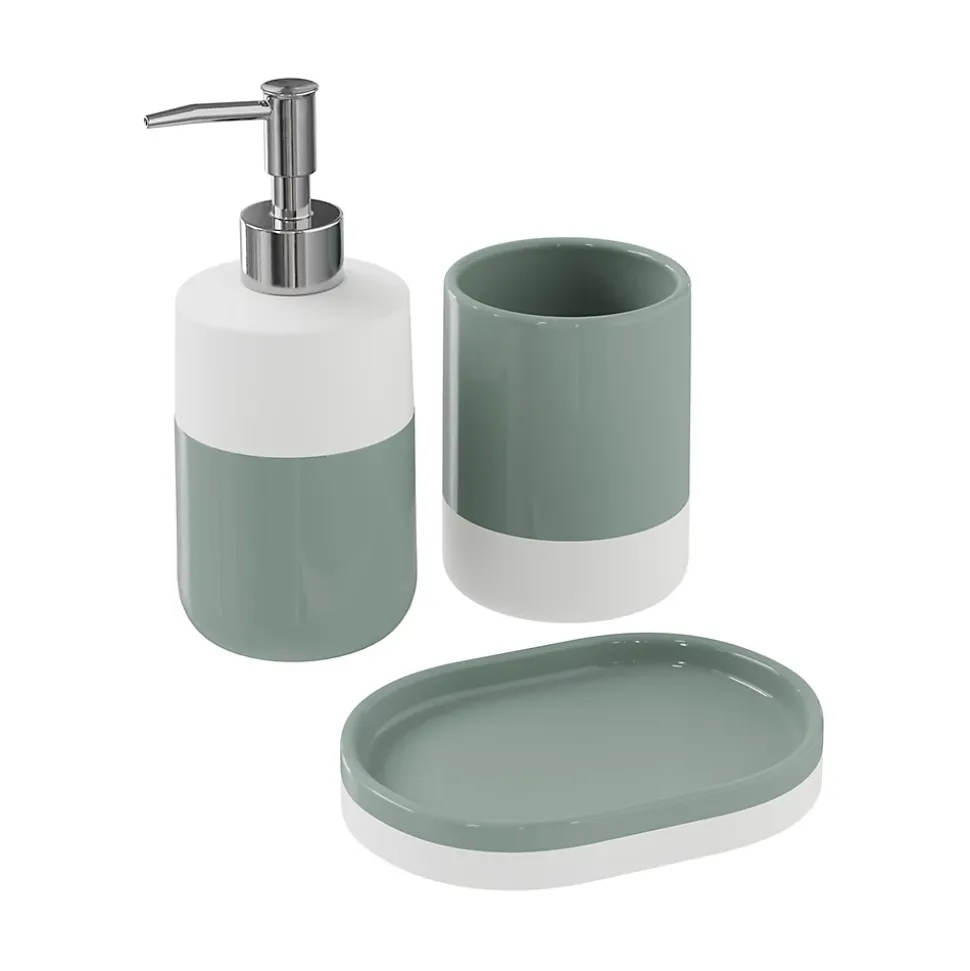 Distributeur de savon Koros blanc et vert gris GoodHome