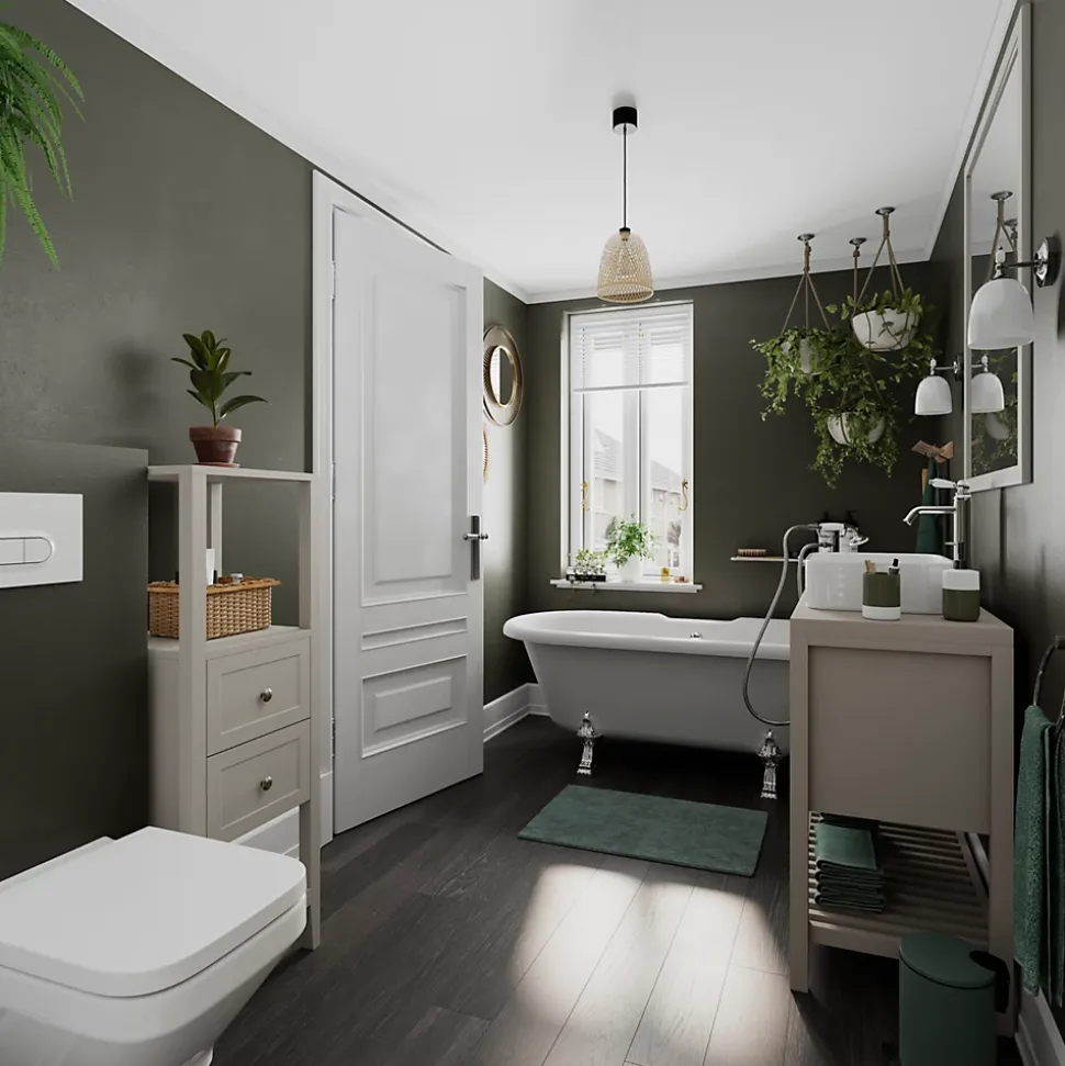 Distributeur de savon Koros blanc et vert gris GoodHome