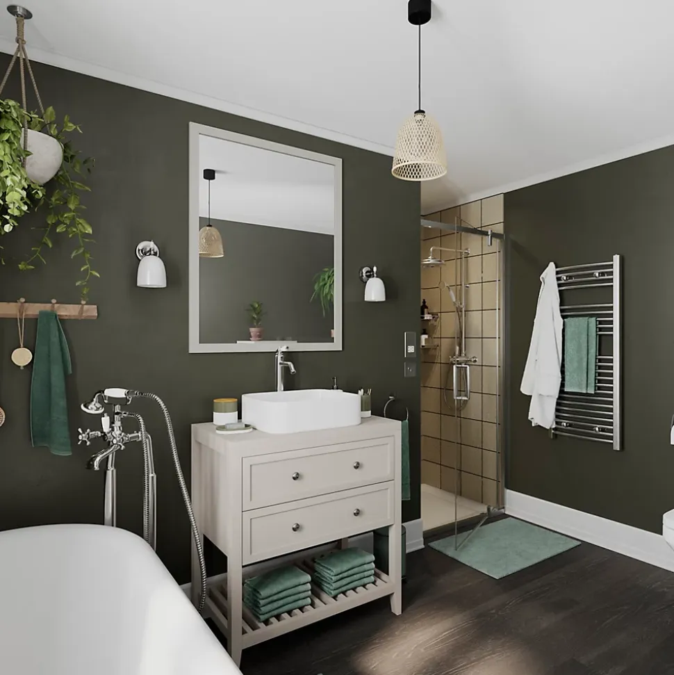 Distributeur de savon Koros blanc et vert gris GoodHome