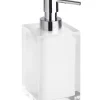 Distributeur de savon liquide carré à poser VISTA en résine 250ml-Blanc-Blanc-7 --8.2 --7