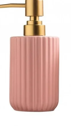 Distributeur de savon liquide mat de qualité supérieure, distributeur de savon vaisselle pour cuisine 300 ml (rose)