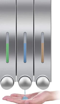 Distributeur de savon mural, adapté au gel douche dans les salles de bains, toilettes, bureaux, hôtels et autres lieux