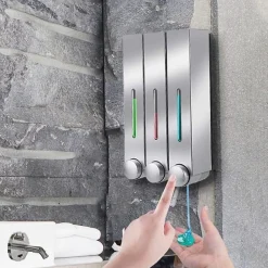 Distributeur de savon mural, adapté au gel douche dans les salles de bains, toilettes, bureaux, hôtels et autres lieux