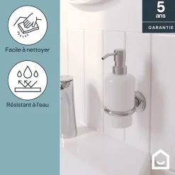 Distributeur de savon mural acier inoxydable chromé Endell GoodHome