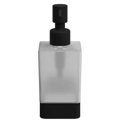 Distributeur de savon mural acier inoxydable noir Teesta GoodHome