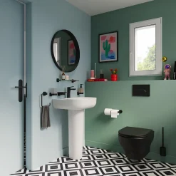 Distributeur de savon mural acier inoxydable noir Teesta GoodHome