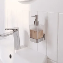 Distributeur de savon mural acier inoxydable chromé Teesta GoodHome