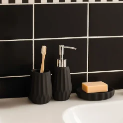 Distributeur de savon noir en céramique Levasseur Facette