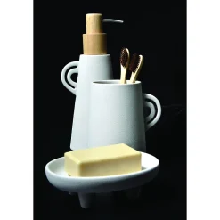 Distributeur de savon ORGANIC Ecru Spirella en Grés