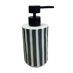Distributeur de savon rayures vertes céramique Levasseur