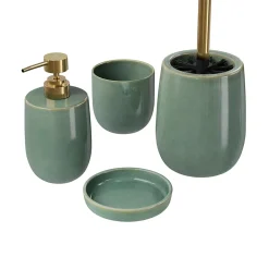 Distributeur de savon vert et doré l.9 x H.16,7 x P.9 cm, GoodHome Boann