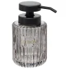 Distributeur de savon verre fumé gris strié Ø8 x H.14,5 cm, 5Five Simply Smart Glass