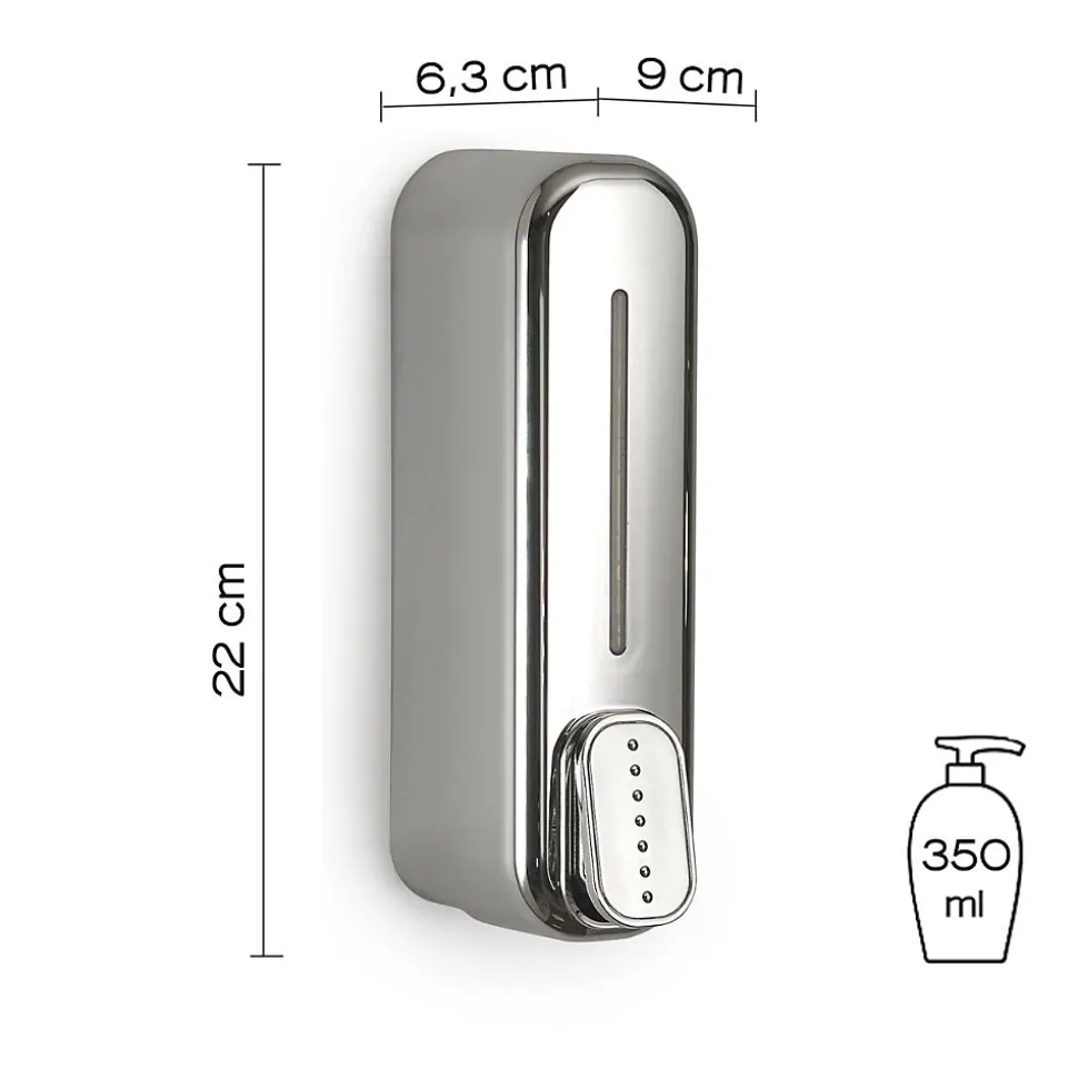 Distributeur Mural De Gel Savon 350Ml En Résine Chromée Mullet
