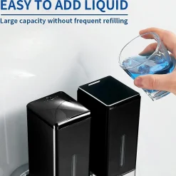 Distributeur Mural de Savon pour Les Mains,Savonnerie Commerciale, (Noir, 500ml)