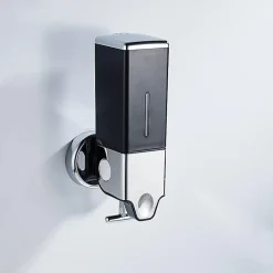 Distributeur Mural de Savon pour Les Mains,Savonnerie Commerciale, (Noir, 500ml)