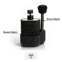 Distributeur savon avec accessoires 500ml Blackwood noir - Noir- 5five