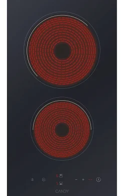 Domino vitrocéramique 30cm 2 foyers noir Candy CDH30 smart