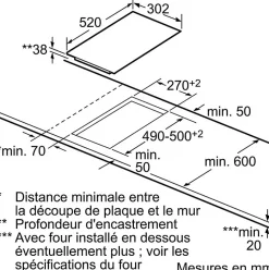 Domino vitrocéramique 30cm 3500w Siemens ET375FFP1E
