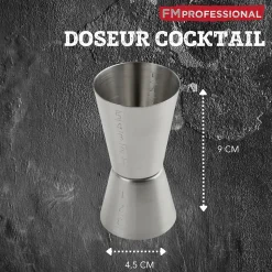 Doseur alcool pour cocktail 5 cl et 3 cl en inox FM Professional Boissons