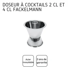 Duo cocktails avec shaker et doseur à alcool inox Fackelmann Bar Concept