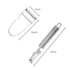 Duo Eplucheur à légumes pendule 19 cm et rasoir à légumes Castor inox 11 cm Fackelmann