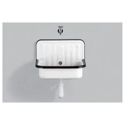 Déversoir mural avec trop plein - Couleur : BLANC avec bordure en plastique