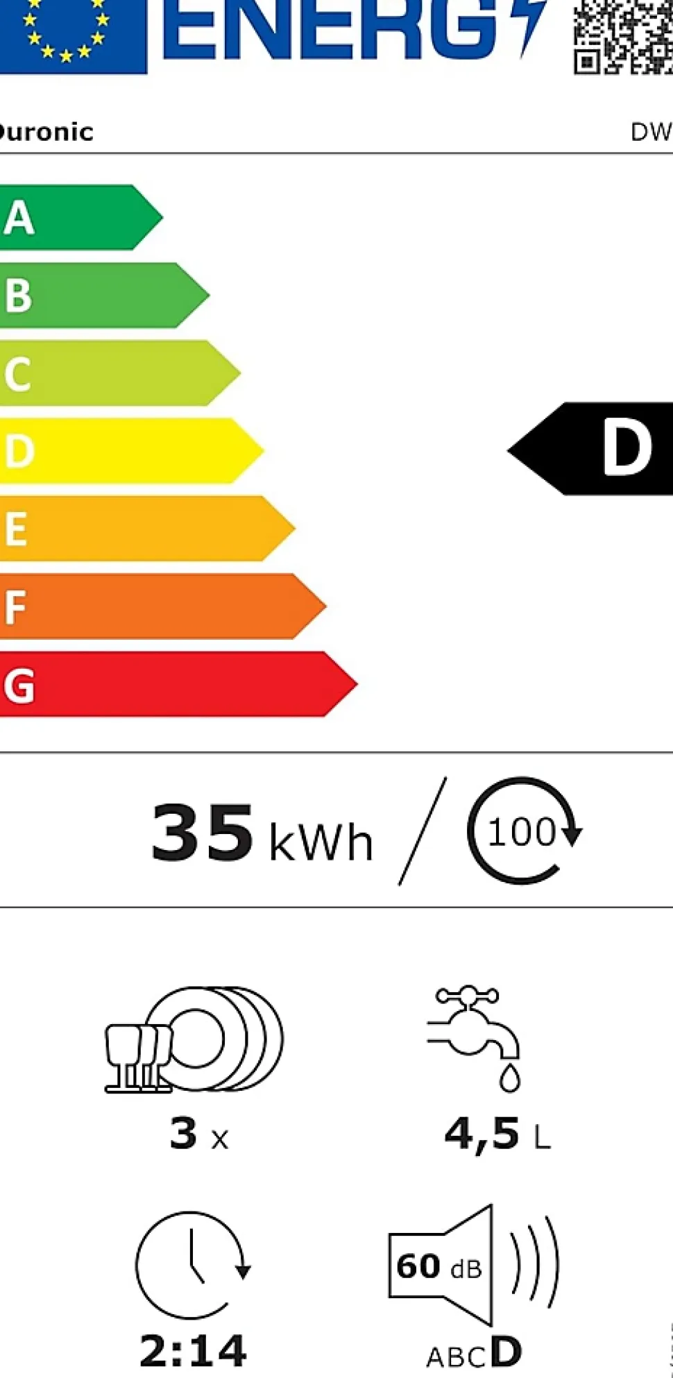 DW5 WE Lave vaisselle de table 950W 7 programmes lavage séchage Machine compacte posable Gain de place Sécurité enfants Duronic