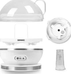 EB27 WE Cuiseur à oeufs 400W 1 à 7 oeufs Thermostat minuteur Cuisson pour oeufs durs ou mollet ou à la coque Sans BPA Duronic