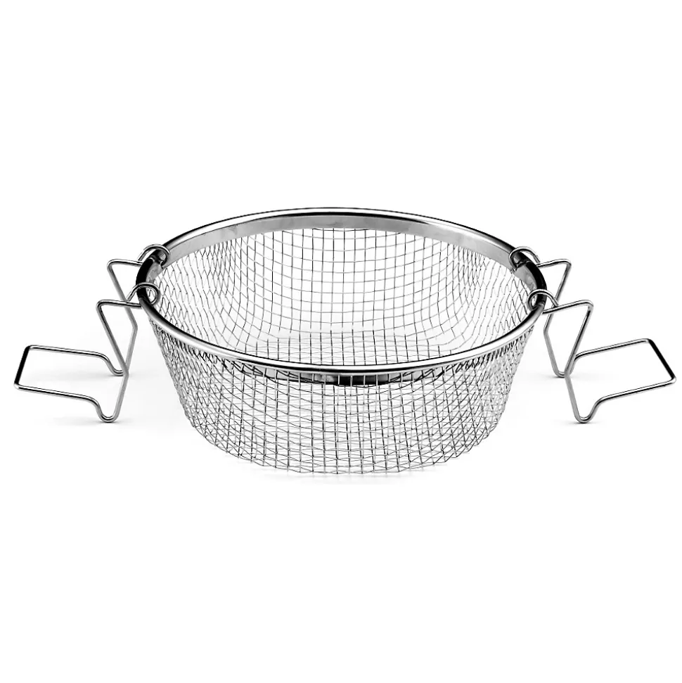 Eclipse - Sauteuse 24 cm revêtue en céramique, couvercle et panier de cuisson pour friture et cuisson à l'eau