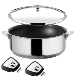 Eclipse - Set 1 sauteuse 24cm revêtement céramique avec couvercle et 2 anses amovibles