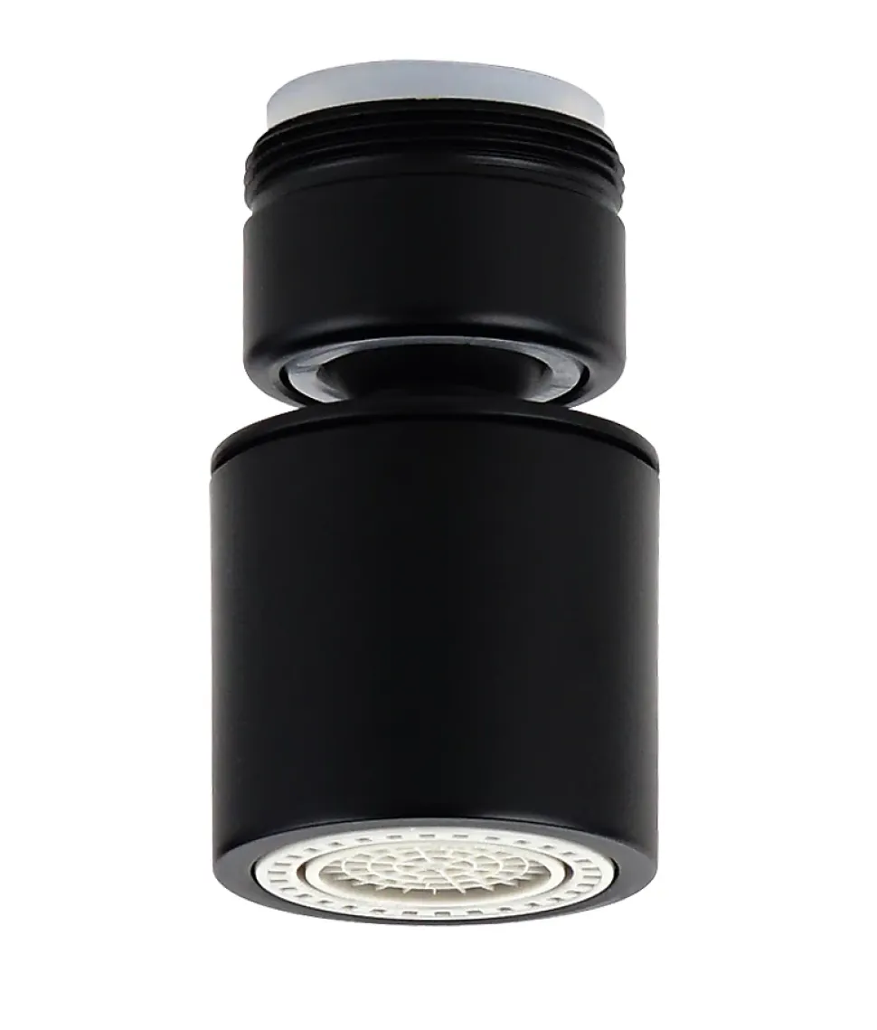 Eco aérateur d'eau orientable, bi-jets, noir, MTK