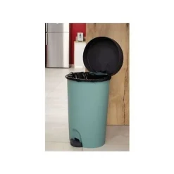 EDA - Poubelle à pédale - Stepy - 27 L - vert eucalyptus/anthracite