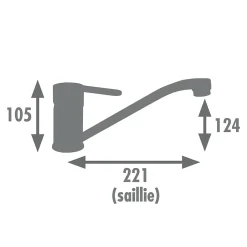 Edouard Rousseau - Mitigeur Evier BORN - Fabrication Française - Certifié NF - Bec Mobile - Terre de France