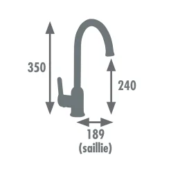 Edouard Rousseau - Mitigeur Évier MOLEN Chromé - Aérateur Économie d'Eau - Bec Mobile