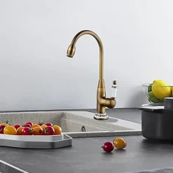 Edouard Rousseau - Mitigeur Évier MARPLE Vieux Bronze - Aérateur Réducteur de Débit - Bec Mobile