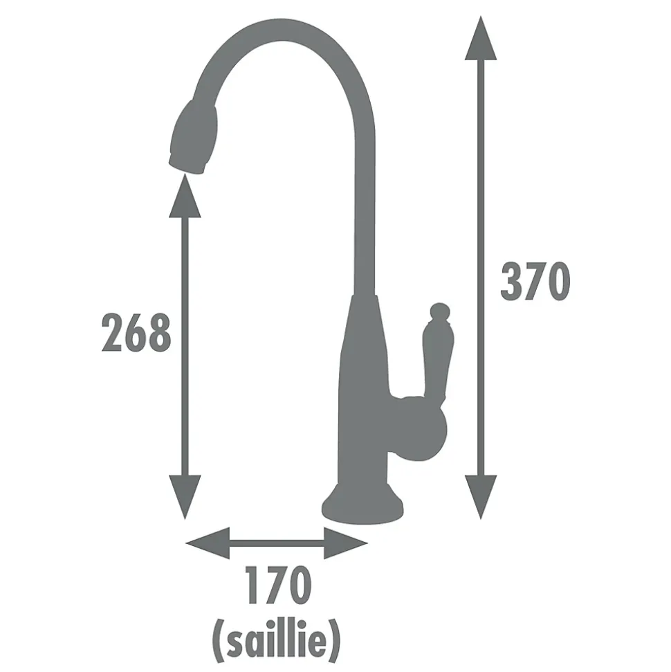 Edouard Rousseau - Mitigeur Évier MARPLE Vieux Bronze - Aérateur Réducteur de Débit - Bec Mobile