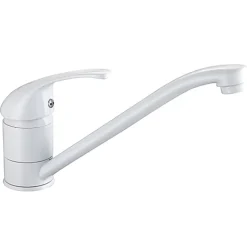 Edouard Rousseau - Mitigeur Évier CARDIFF Blanc - Aérateur Réducteur de Débit - Bec Mobile