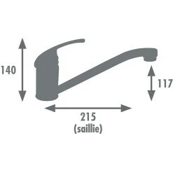 Edouard Rousseau - Mitigeur Évier CARDIFF Blanc - Aérateur Réducteur de Débit - Bec Mobile