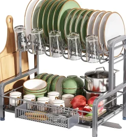 Egoutoire Vaisselle Cuisine avec 2 Niveaux inox