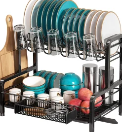 Egoutoire Vaisselle Cuisine avec 2 Niveaux inox