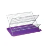 Egouttoir à vaisselle pliant avec plateau en Acier Chromé Violet MSV