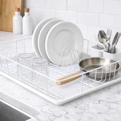 Egouttoir à vaisselle SAKURA avec plateau an Acier Chromé Blanc MSV